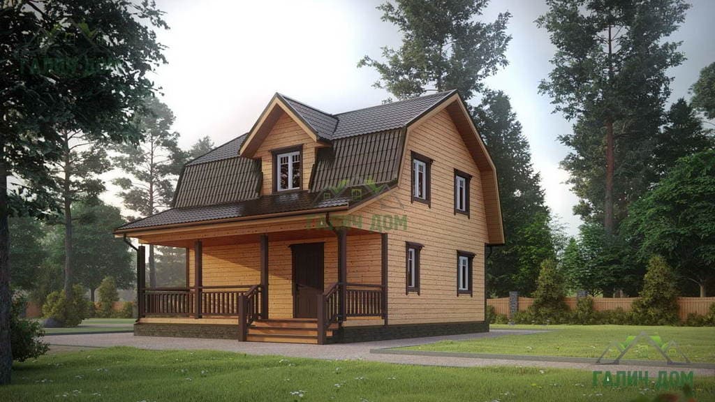 Энергоэффективность в доме с ломаной крышей из бруса